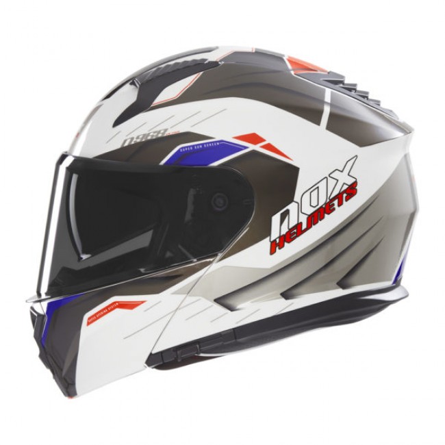 Кацига Nox N968 Ultra Бела / Сина / Црвена