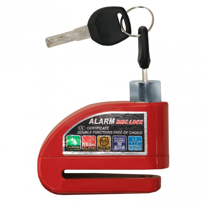GP Kompozit Alarm Disc Lock Брава за заклучување на диск со аларм црвен