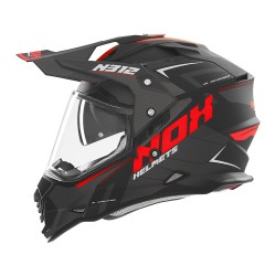 Кацига Nox N312 Vapor Мат Црна/Црвена